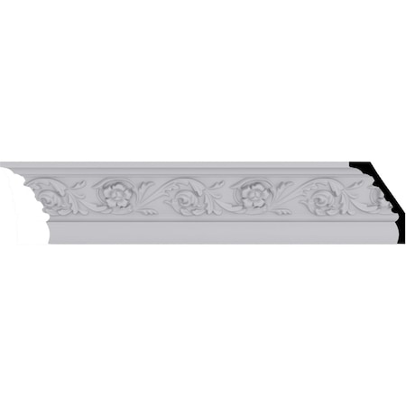 Ekena Millwork 3 1/8"H x 2 1/8"P x 3 3/4"F x 94 1/2"L Floral Crown Moulding MLD03X02X03FL